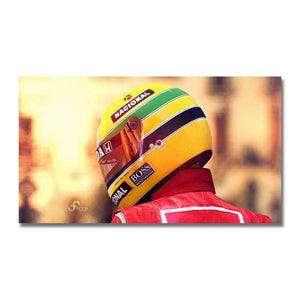 Canvas Print Ayrton Senna Racing Car Poster 13x24 24x43